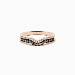 Effy Jewelry 14K Rose Gold Espresso and White Diamond Band | Rings