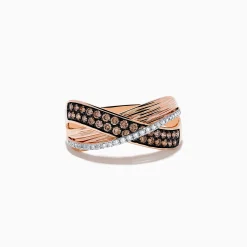 Effy Jewelry 14K Rose Gold Espresso and White Diamond Ring, 0.48 TCW | Rings