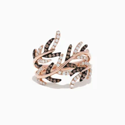 Effy Jewelry 14K Rose Gold Espresso and White Diamond Ring, 0.62 TCW | Rings