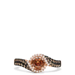 Effy Jewelry 14K Rose Gold Espresso and White Diamond Ring, 0.93 TCW | Rings