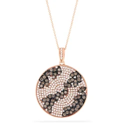 BH 14K Rose Gold Espresso and White Diamond Pendant, 1.65 TCW | Necklaces & Pendants