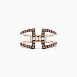 BH Multi 14K Rose Gold Espresso and White Diamond Ring | Rings