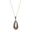 Effy Jewelry 14K Rose Gold Espresso and White Diamond Drop Pendant, 0.86 TCW | Necklaces & Pendants