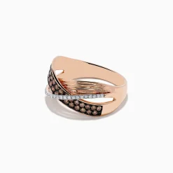 Effy Jewelry 14K Rose Gold Espresso and White Diamond Ring, 0.48 TCW | Rings