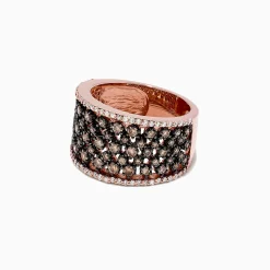 Effy Jewelry 14K Rose Gold Espresso and White Diamond Ring, 1.25 TCW | Rings
