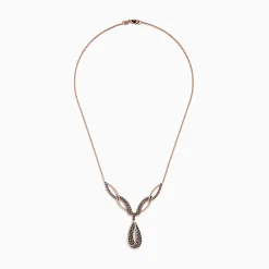 Effy Jewelry 14K Rose Gold Espresso and White Diamond Drop Necklace | Necklaces & Pendants