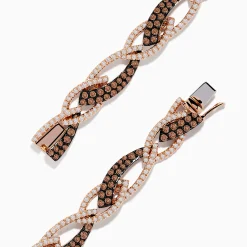 Effy Jewelry 14K Rose Gold Espresso and White Diamond Tennis Bracelet 3.33 TCW | Bracelets