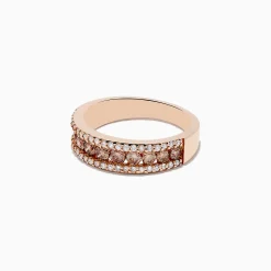 Effy Jewelry 14K Rose Gold Espresso and White Diamond Ring, .89 TCW | Rings