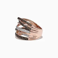 Effy Jewelry 14K Rose Gold Espresso and White Diamond Ring, 0.74 TCW | Rings