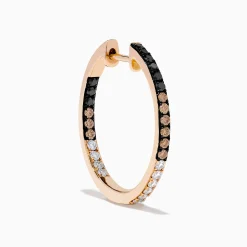 Effy Jewelry 14K Rose Gold Espresso, Black and White Diamond Hoop Earrings | Earrings