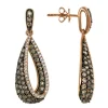 Effy Jewelry 14K Rose Gold Espresso u0026 White Diamond Earrings, 1.3 TCW | Earrings