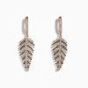 Effy Jewelry 14K Rose Gold Espresso u0026 White Diamond Leaf Earrings, 1.05 TCW | Earrings