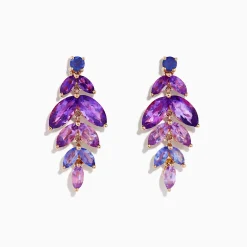 Effy Jewelry 14K Rose Gold Iolite, Amethyst and Tanzanite Earrings | Earrings