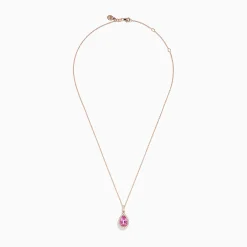 Effy Jewelry 14K Rose Gold Kunzite and Diamond Pendant | Necklaces & Pendants