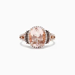 Effy Jewelry 14K Rose Gold Morganite and Diamond Ring, 3.42 TCW | Rings
