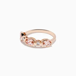 Effy Jewelry 14K Rose Gold Morganite and Diamond Band Ring | Rings