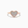 Effy Jewelry 14K Rose Gold Mother of Pearl and Diamond Heart Ring | Rings