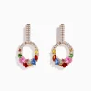 Effy Jewelry 14K Rose Gold Multi Sapphire and Diamond Earrings | Earrings