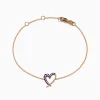 Effy Jewelry 14K Rose Gold Multi Sapphire Heart Bracelet | Bracelets