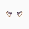 Effy Jewelry 14K Rose Gold Multi Sapphire Heart Earrings | Earrings