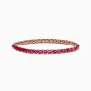 Effy Jewelry 14k Rose Gold Oval Pink Tourmaline and Ruby Tennis Bracelet 6.56 TCW | Bracelets