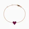 Effy Jewelry 14K Rose Gold Pave Ruby Heart Bracelet | Bracelets