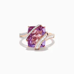 Effy Jewelry 14K Rose Gold Pink Amethyst and Diamond Ring | Rings