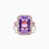 Effy Jewelry 14K Rose Gold Pink Amethyst and Diamond Cocktail Ring | Rings