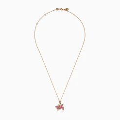 Effy Jewelry 14K Rose Gold Pink and Yellow SapphireTsavorite and Diamond Turtle Pendant | Necklaces & Pendants