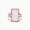 BH Multi 14K Rose Gold Pink Rose Quartz, Pink Amethyst and Diamond Ring | Rings