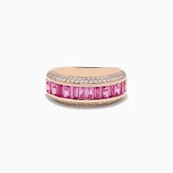 BH Multi 14K Rose Gold Pink Sapphire and Diamond Ring | Rings