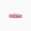 BH Multi 14K Rose Gold Pink Sapphire and Diamond Band Ring | Rings