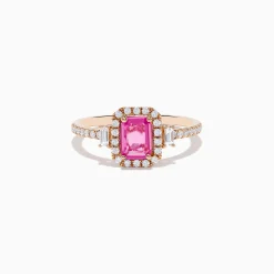 Effy Jewelry 14K Rose Gold Pink Sapphire and Diamond Ring | Rings