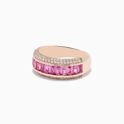 BH Multi 14K Rose Gold Pink Sapphire and Diamond Ring | Rings