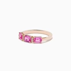BH Multi 14K Rose Gold Pink Sapphire and Diamond Band Ring | Rings