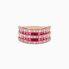 Effy Jewelry 14k Rose Gold Princess Cut Pink Tourmaline and Ruby Ring 1.61 TCW | Rings