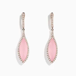 Effy Jewelry 14K Rose Gold Rose Quartz and Diamond Earrings | Earrings