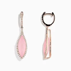 Effy Jewelry 14K Rose Gold Rose Quartz and Diamond Earrings | Earrings