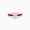 Effy Jewelry 14k Rose Gold Ruby and Diamond Heart Ring | Rings