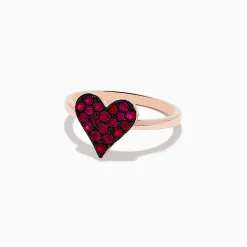 Effy Jewelry 14K Rose Gold Ruby Heart Ring | Rings