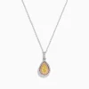 Effy Jewelry 18K Three Tone Gold Pear Shaped Yellow Diamond and Pink Diamond Halo Pendant | Necklaces & Pendants