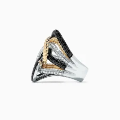 Effy Jewelry 14K Two Tone Gold Black and White Diamond Ring, 1.95 TCW | Rings