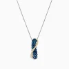 effyjewelry.com 14K Two Tone Gold Blue and White Diamond Crossover Pendant, 1.00 TCW | Necklaces & Pendants