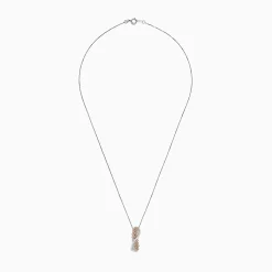 effyjewelry.com 14K Two Tone Gold Brown and White Diamond Crossover Pendant, 1.00 TCW | Necklaces & Pendants
