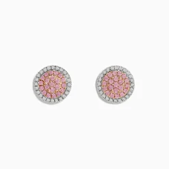 Effy Jewelry 14K Two Tone Gold Pink and White Diamond Earrings | Earrings