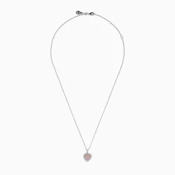 Effy Jewelry 18K Two Tone Gold Pink and White Diamond Heart Pendant | Necklaces & Pendants
