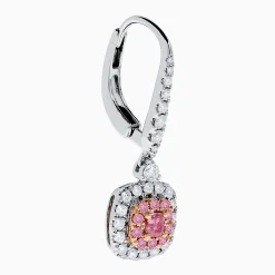 Effy Jewelry 18K Two Tone White and Pink Diamond Drop Earrings | Earrings