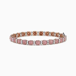 Effy Jewelry 18K Two Tone White u0026 Pink Diamond Bracelet | Bracelets