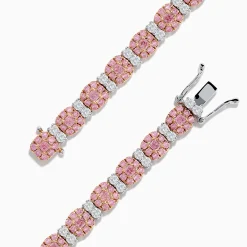Effy Jewelry 18K Two Tone White u0026 Pink Diamond Bracelet | Bracelets