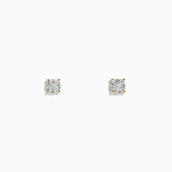 Effy Jewelry 14K Two Tone White u0026 Yellow Gold Diamond Solitaire Stud Earrings 0.20 TCW | Earrings